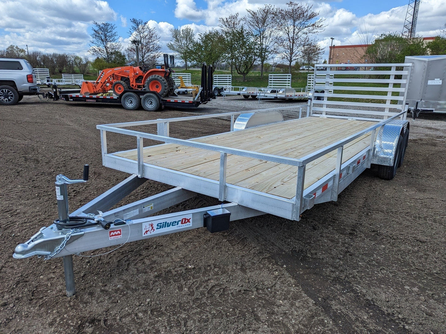Silver Ox 7x18 Tandem Axle Aluminum Utility Trailer with Heavy Duty Package