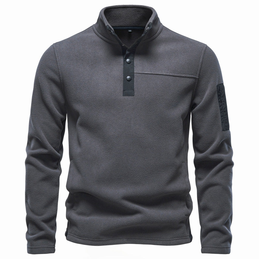 2026 Autumn Winter European And American Outdoor Sports Sweatshirt For Men, Cross-Border Trade Casual Men's Thick Pullover Fleece Sweatshirt