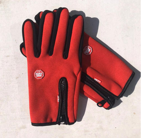 Men's Full Finger Touch Screen Zipper Outdoor Gloves