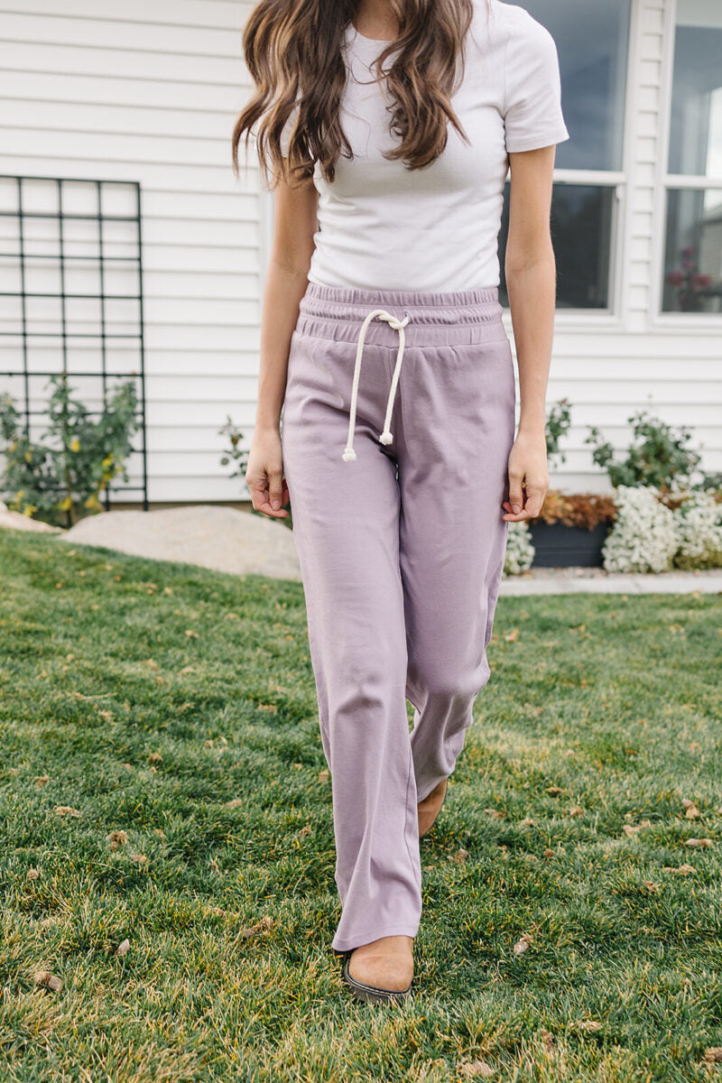 Pantalones de salón para adulto de algodón orgánico - Lavanda