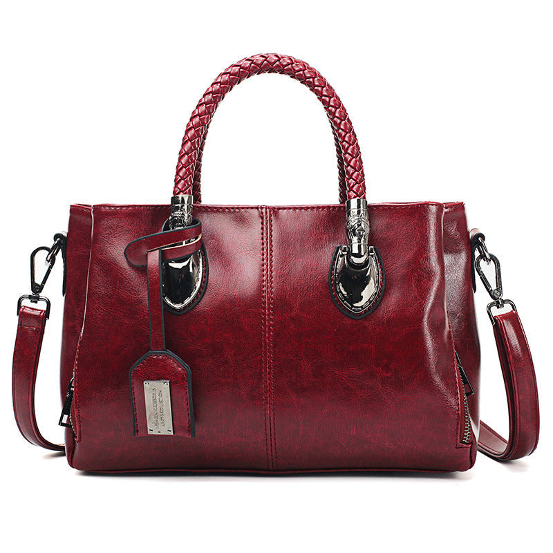 Women's Vintage Oil Wax Crossbody Bag