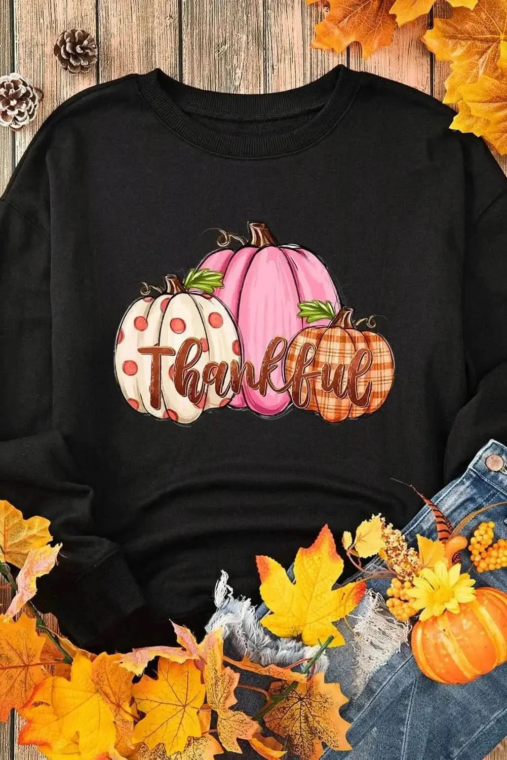 Trendsi Pumpkin Graphic Sweatshirt Dropped Shoulder — Fall Casual