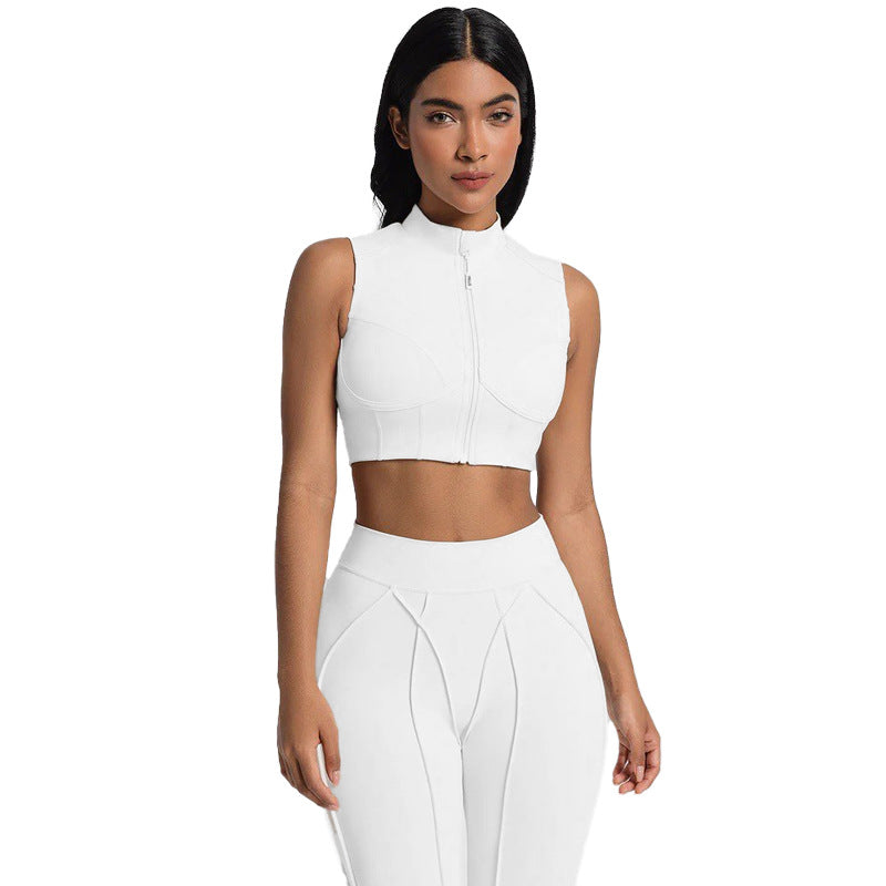 Zippered Removable Running And Yoga Bra For Outerwear Use