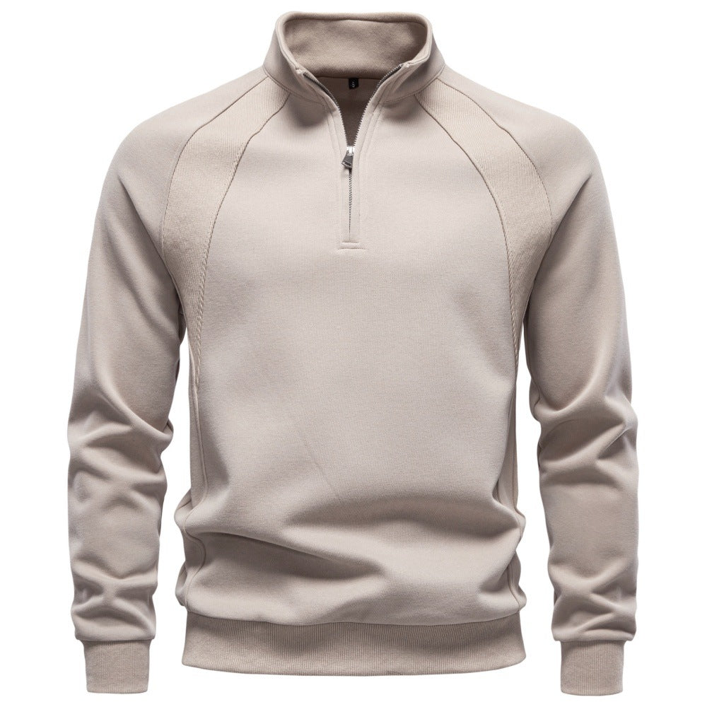 2026 New Foreign Trade Men's Stand Collar Half-Zip Sweatshirt, Men's Casual Autumn Raglan Sleeve Sweatshirt For Cross-Border Sales