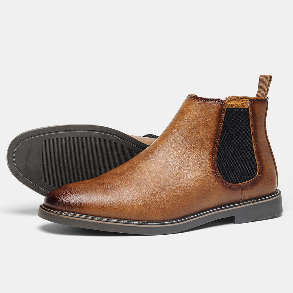 Men's British Rub-Color Retro Chelsea Boots