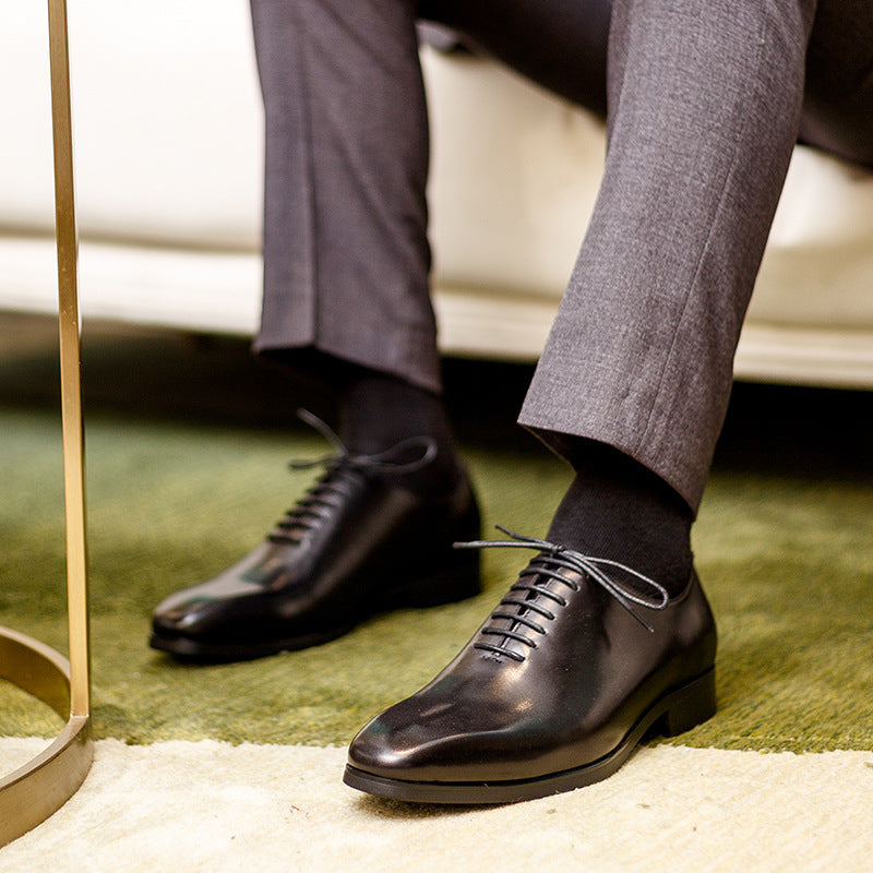 Formal Business Leather Shoes Men's Leather Black Pointed Toe Oxford
