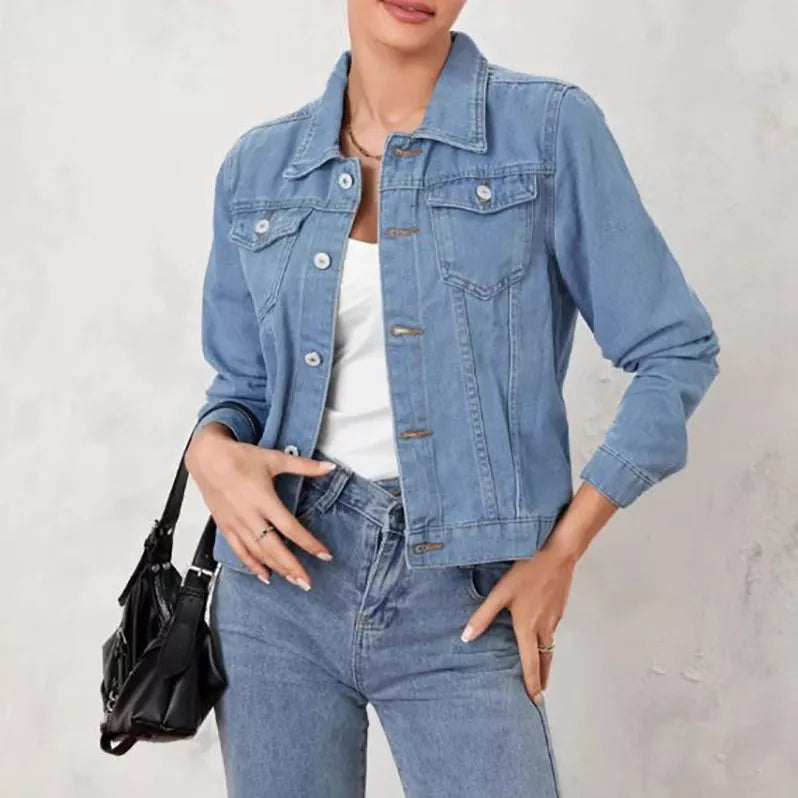 Button Up Long Sleeve Denim Jacket