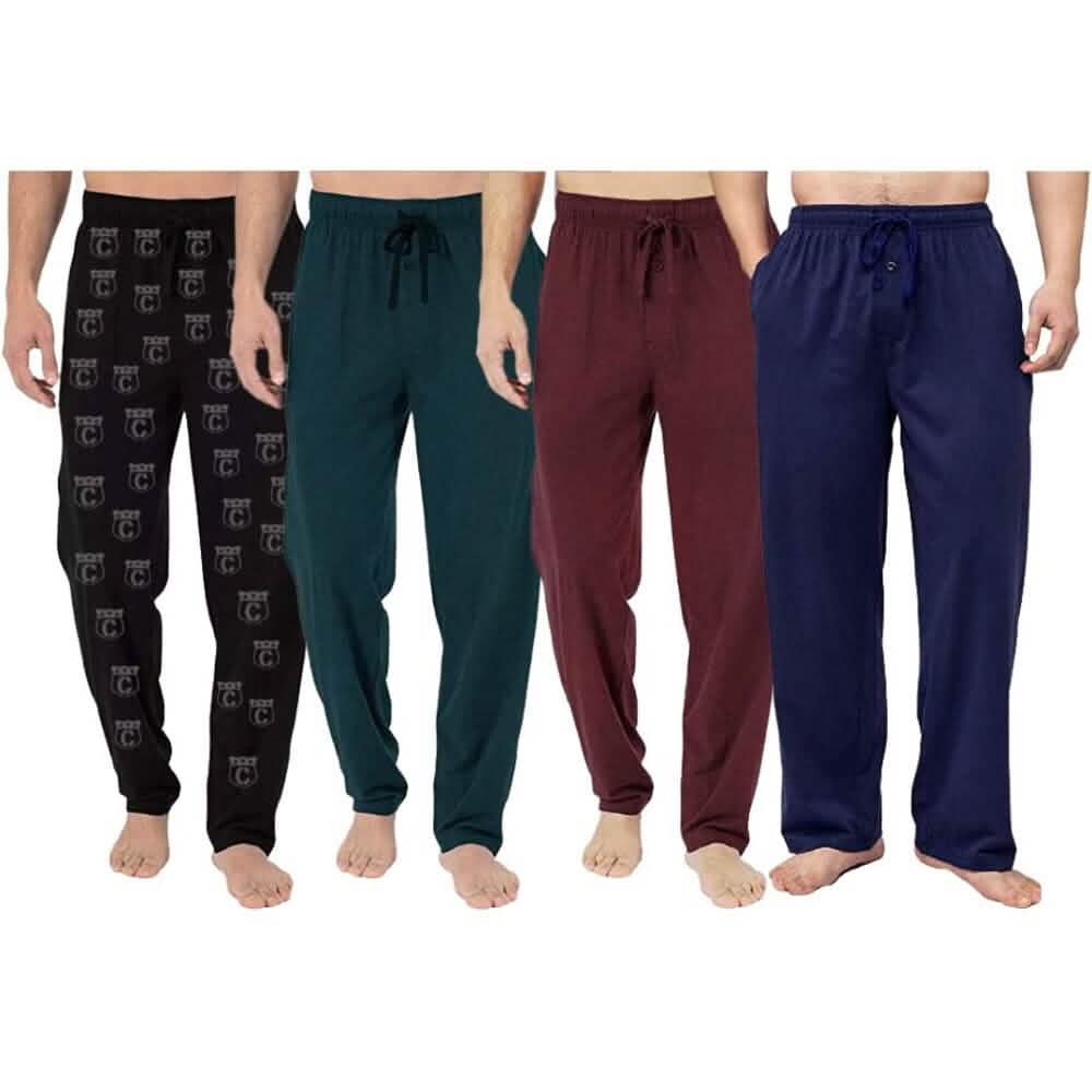 4-Pack: Men's Cotton Lounge Pants with Pockets