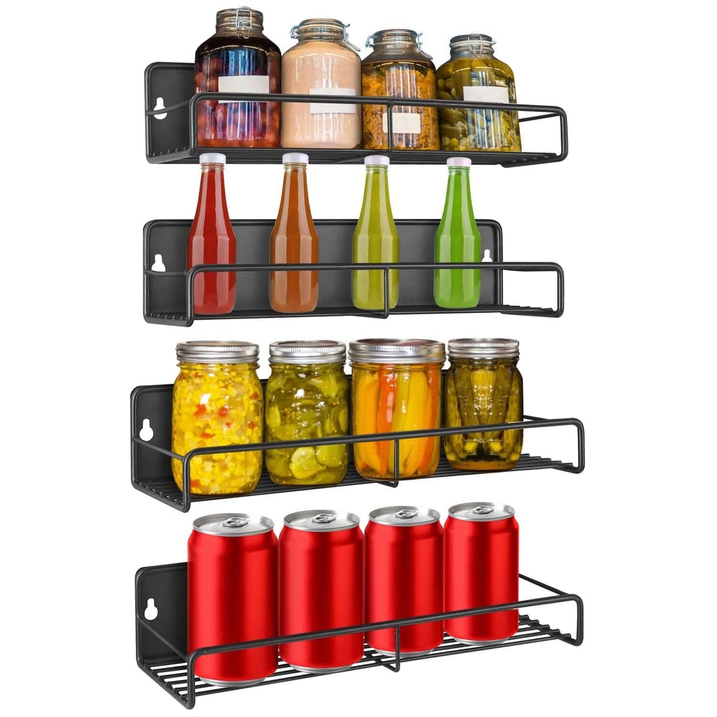 4-Piece: Strong Magnetic Spice Rack Organizer