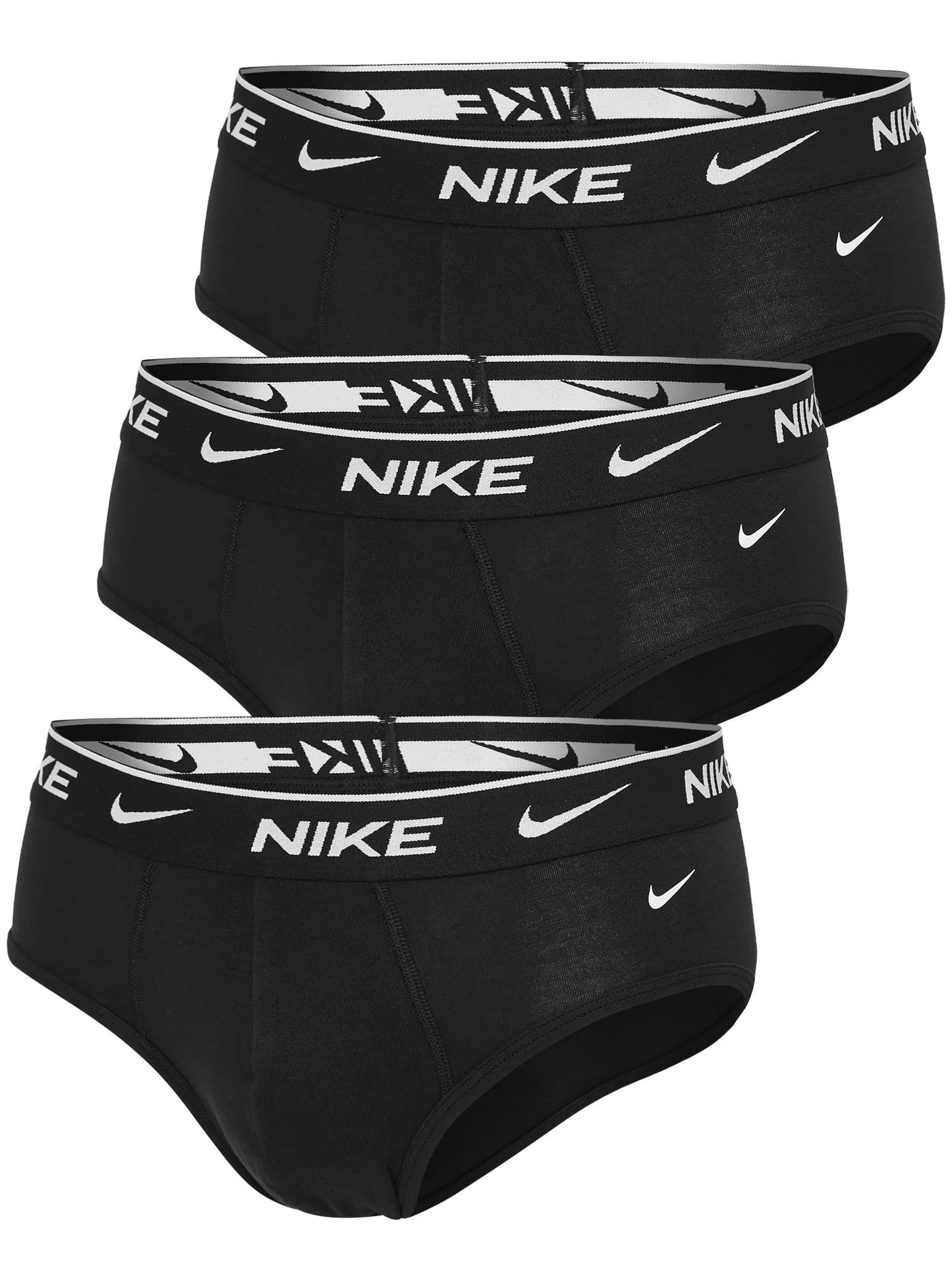 Nike Men`s Everyday Cotton Stretch Briefs 3 Pack (Black(KE11065-001)/W Large)