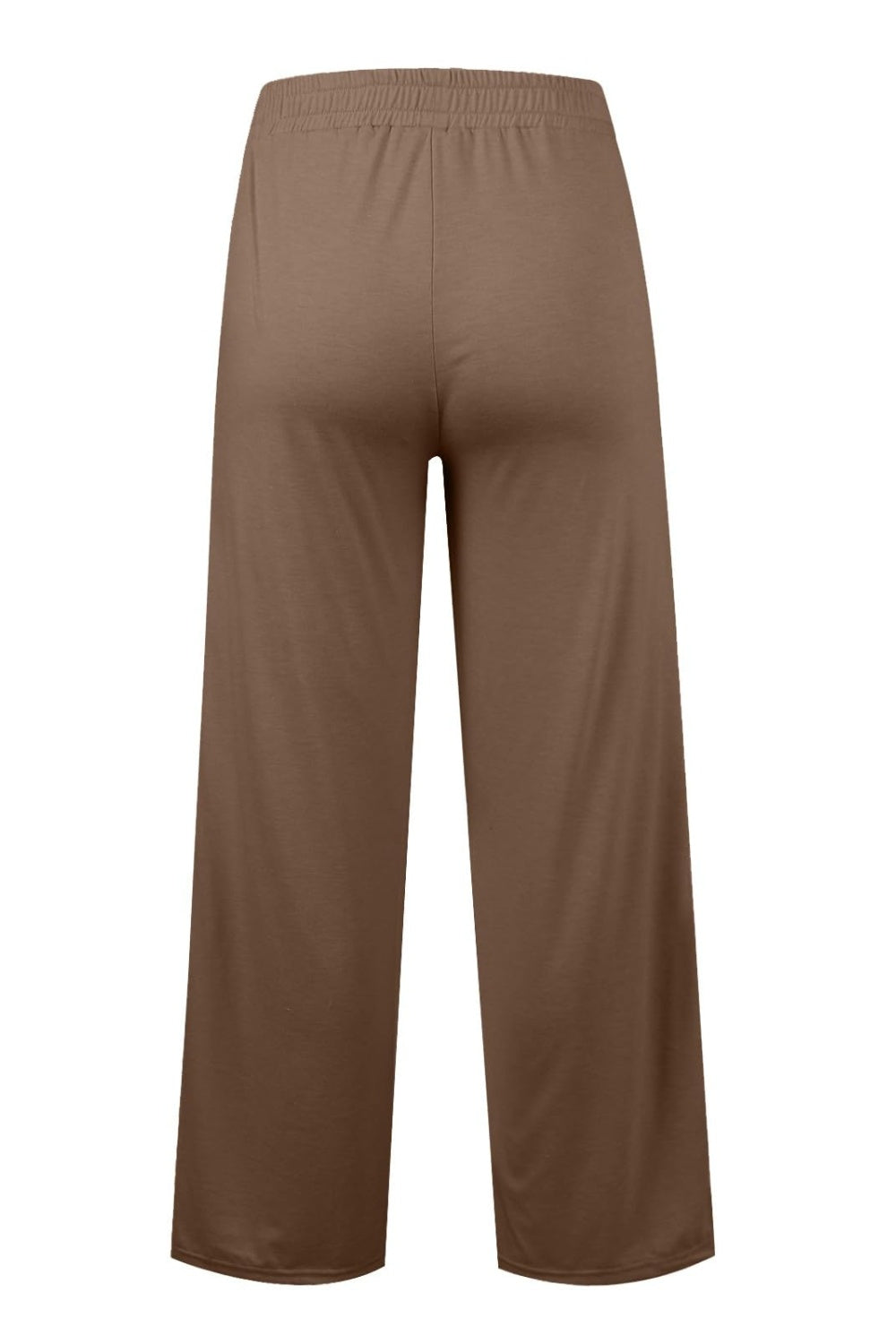 Pantalones de pernera ancha con cintura elástica y cordón ajustable