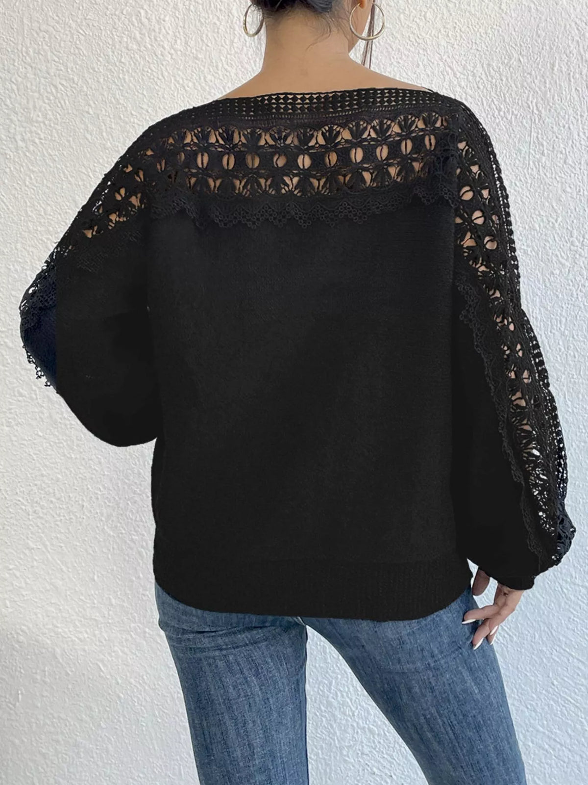 Openwork Long Sleeve Sweater