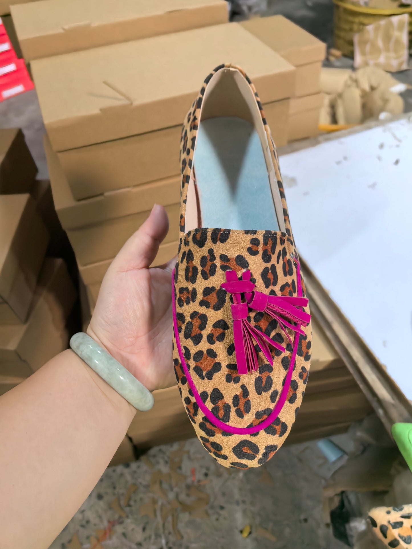 Tassel Leopard Print Round-Toe Loafers
