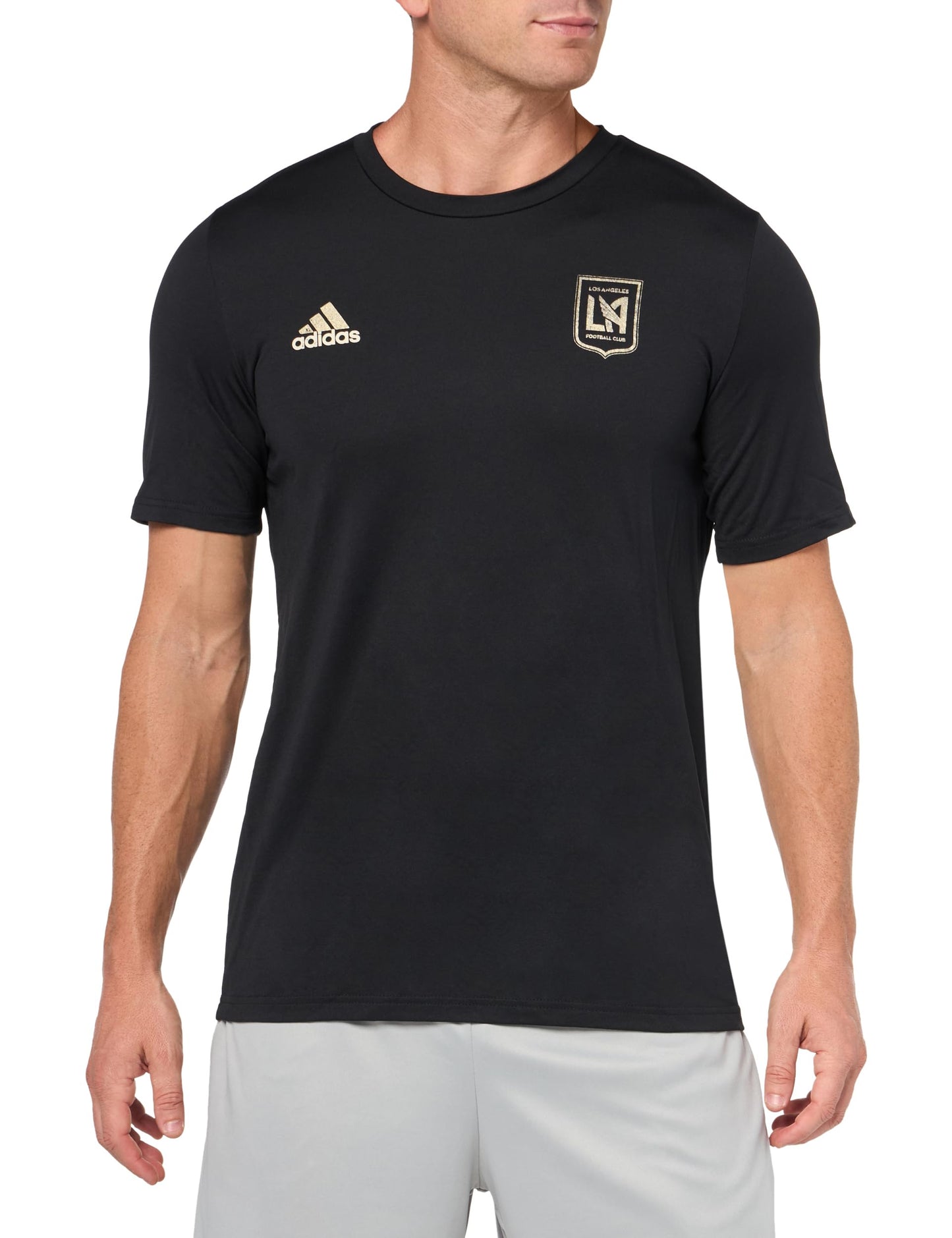 adidas Mens FC Short Sleeve Pre-Game T-Shirt Black/Los Angeles Football Club 3X-Large