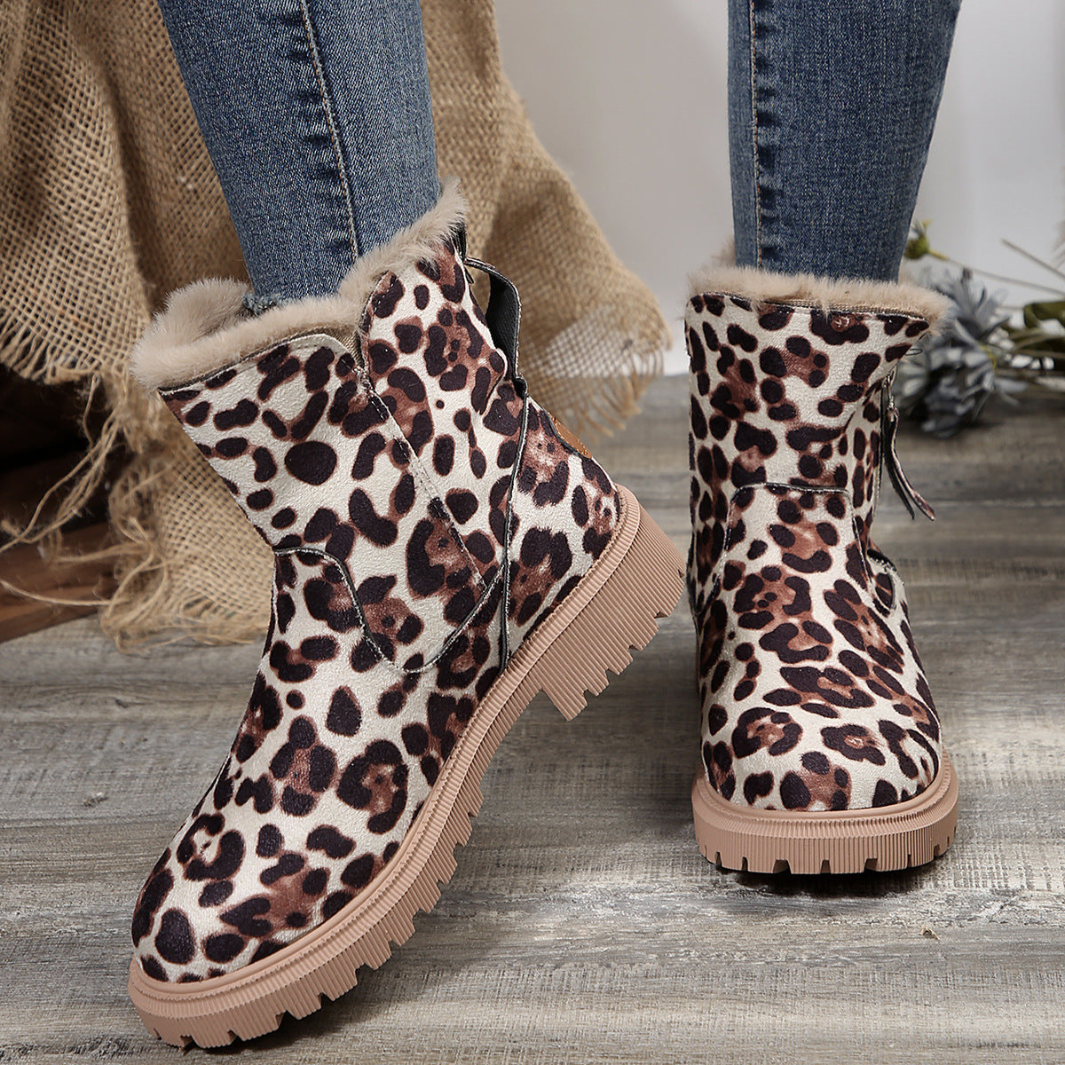 Women's Short Suede Snow Boots