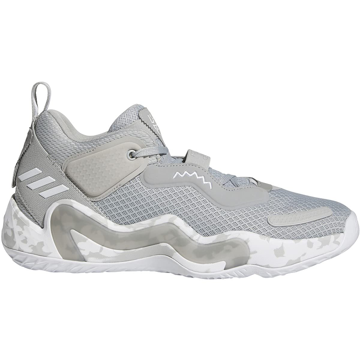 adidas mens D.O.N. Issue 3 Basketball Shoes Team Mid Grey-white-team Light Grey 11