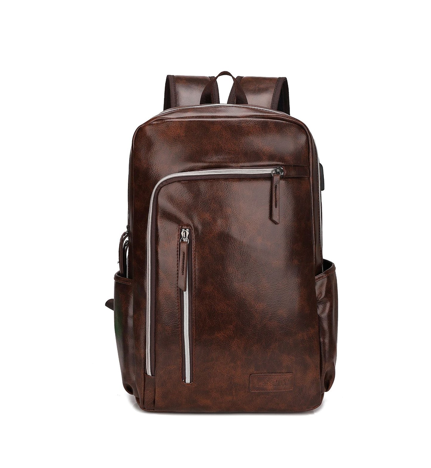 Men's PU Leather Business Casual Travel Backpack Travel Backpack