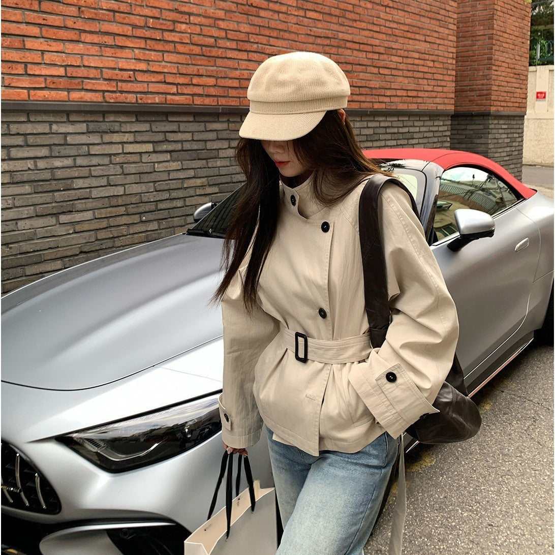 Early Autumn Korean-style Trench Coat Women's Short Jacket