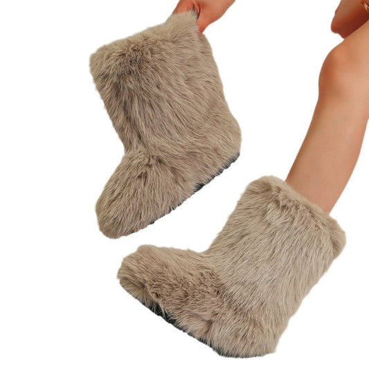 Botas de nieve Botas a media pantorrilla Botas peludas