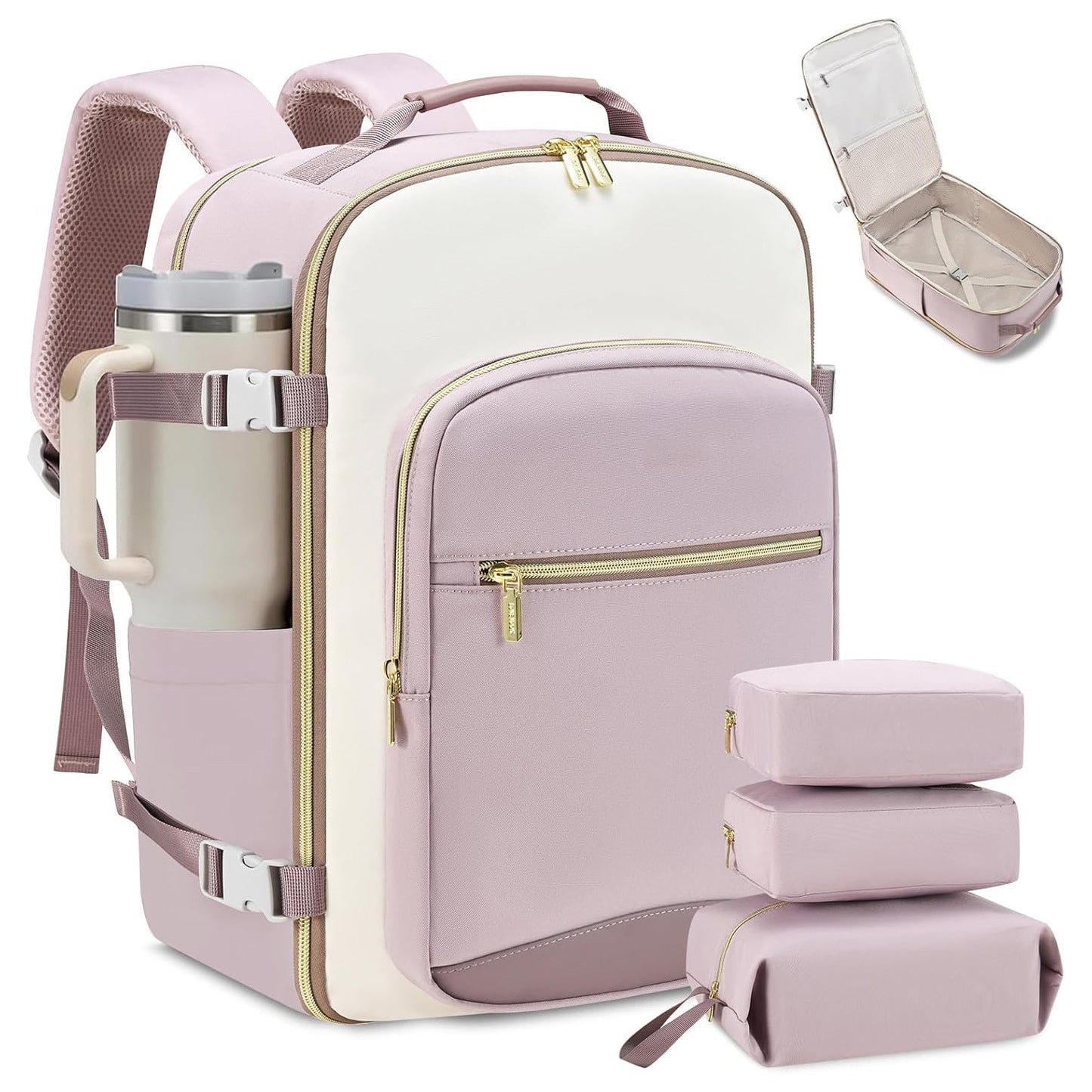 Travel Airline Carry-On Luggage Set With 3 Organizer Pouches