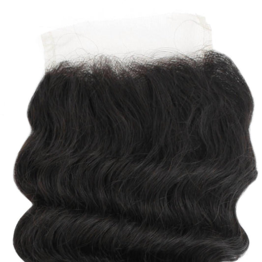 Cierre de Cabello Humano con Encaje Transparente 4x4 Ondas Profundas