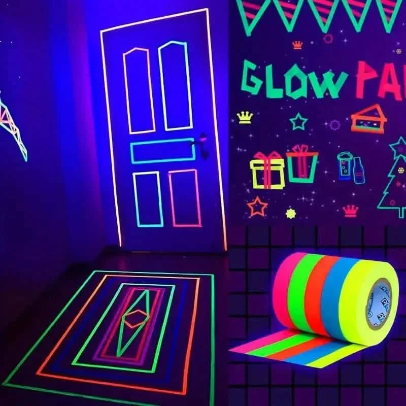 5-Pack: Fluorescent Light Tape for Party Decorations, Birthdays & Crafts