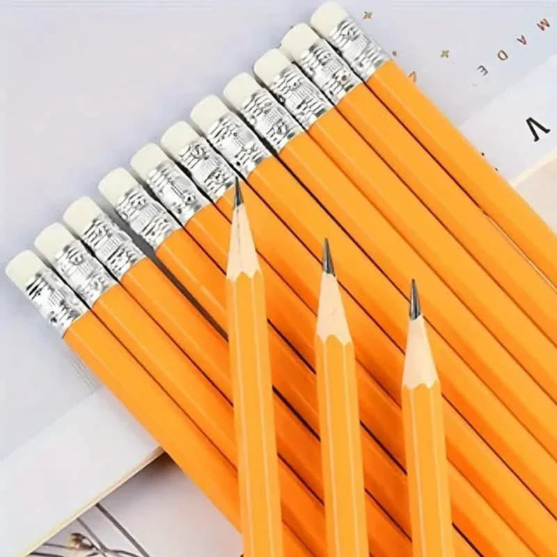 50-Pieces: 3.5" Hexagonal Golf Pencils - HB Yellow, Pre-Sharpened