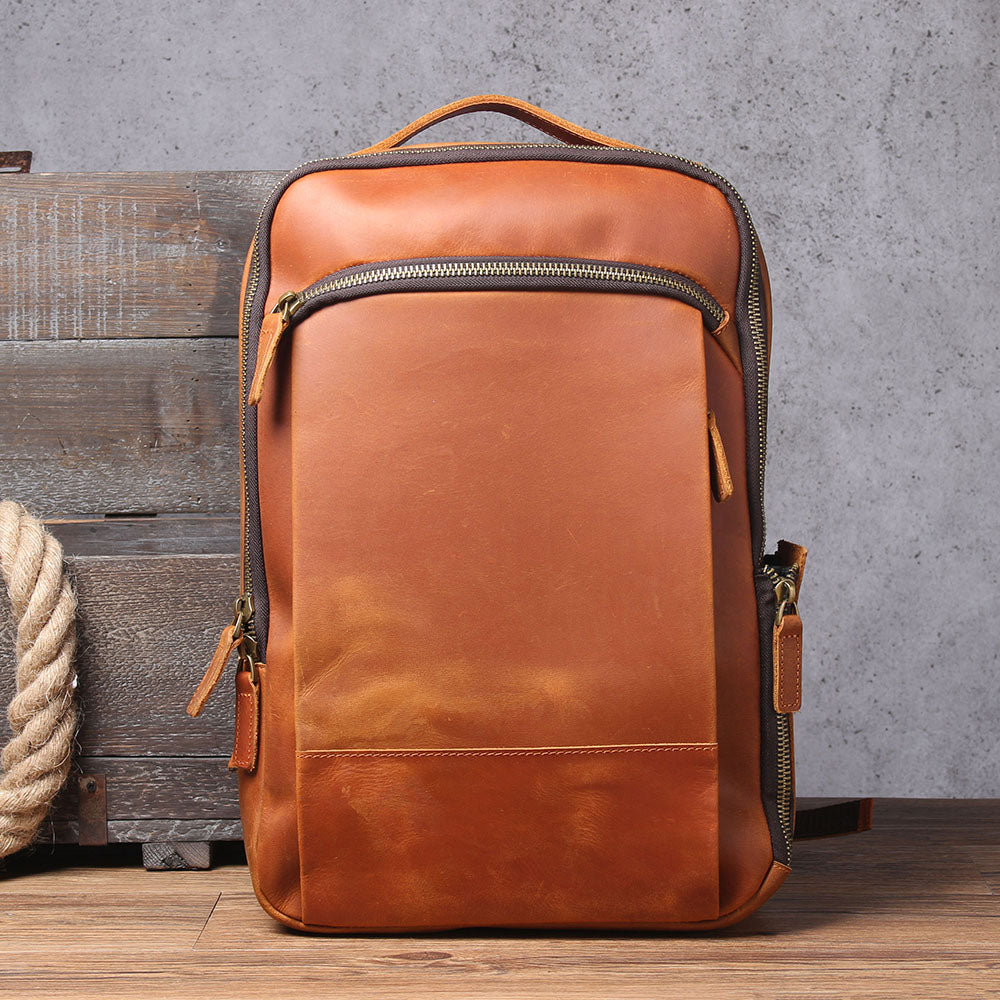 Men's Simplicity Vintage Casual Leather Backpack