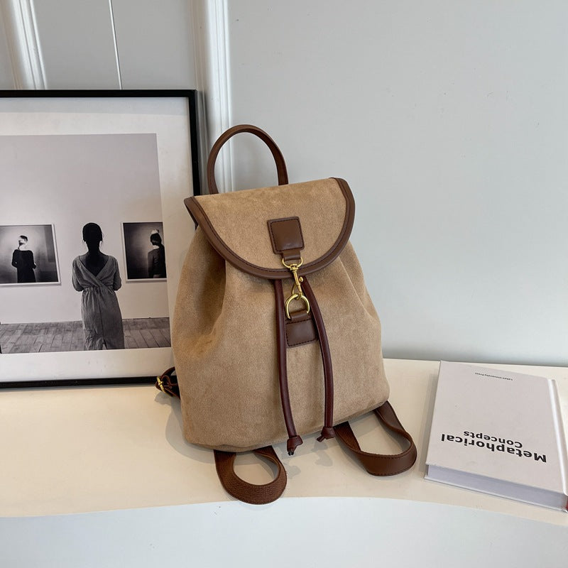 Women's Casual Niche Design Suede Backpack