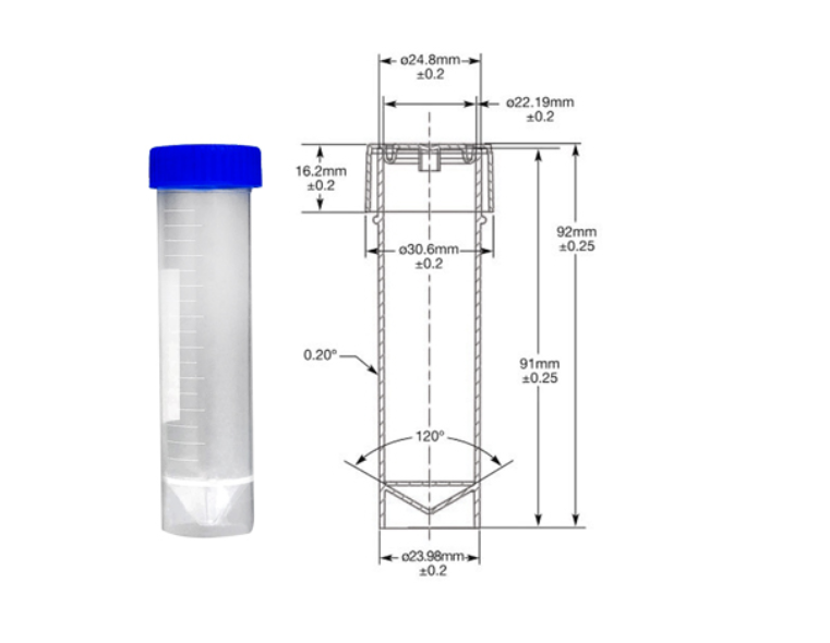 Tubo de centrífuga de 50 ml (autosoportable)