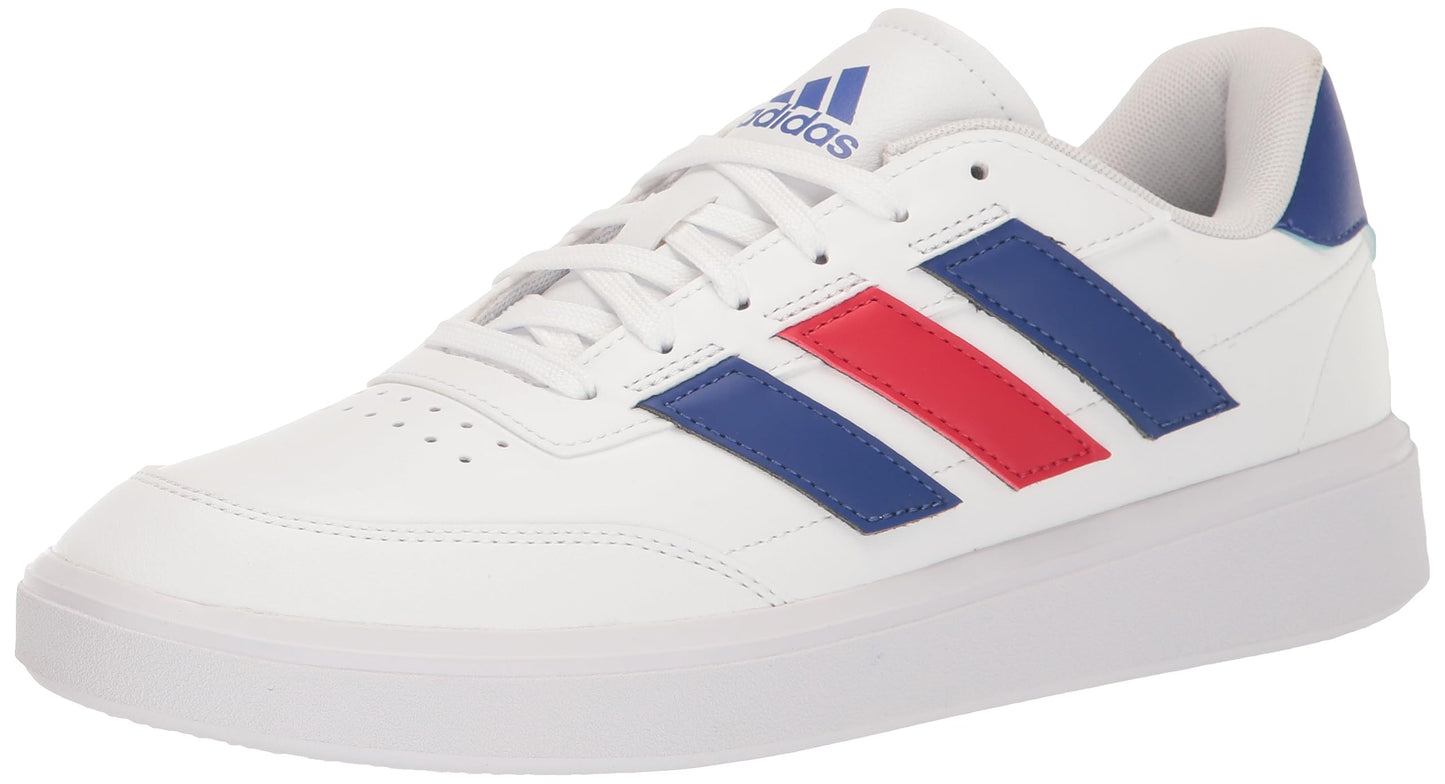adidas Mens Courtblock Sneaker White/White/Better Scarlet 7