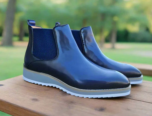 Maurice Boot Calfskin Shoes - Blue