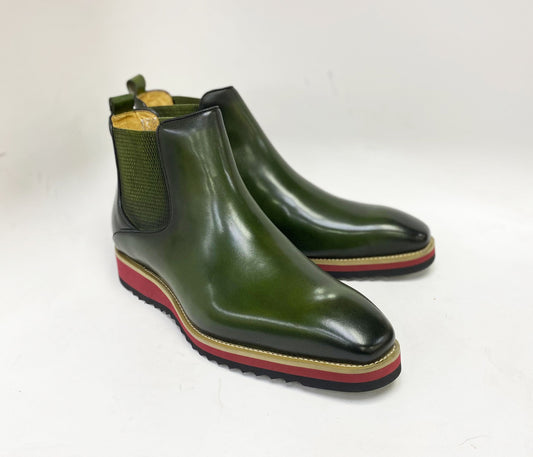 Carrucci Calfskin Boot - Olive