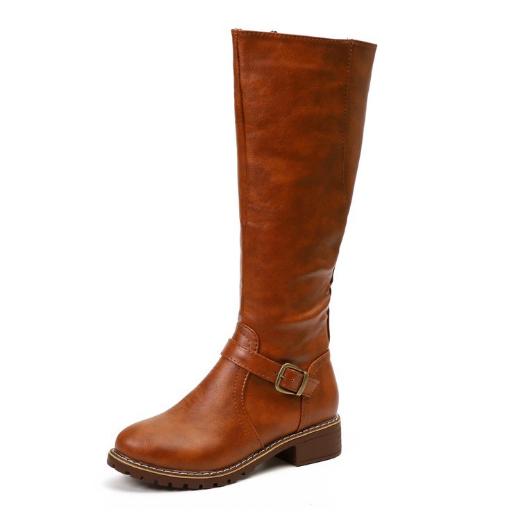 Knight Knee-High Buckle Boots