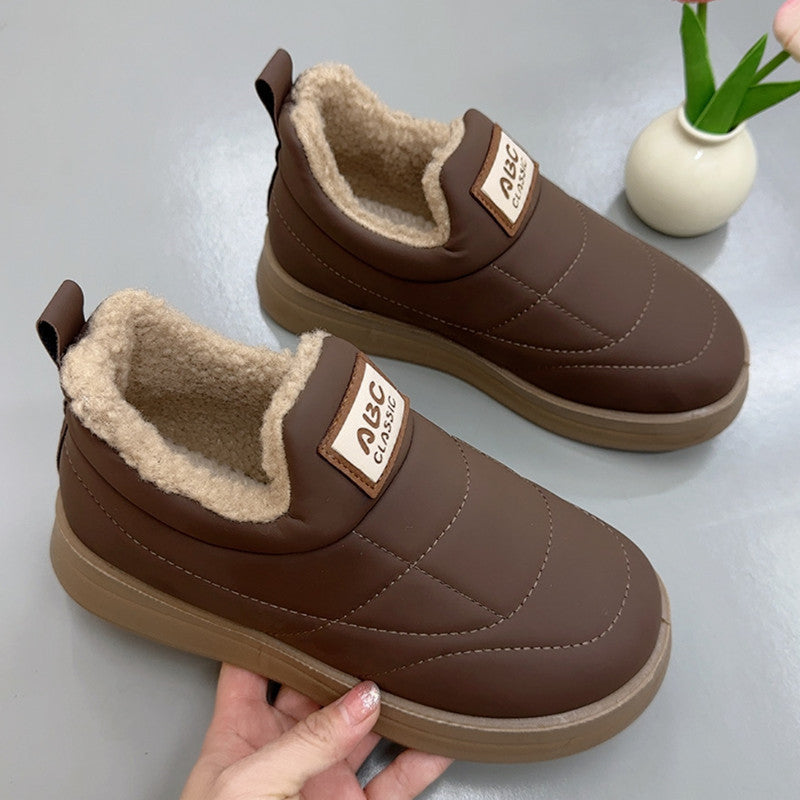 Zapatillas de algodón cálidas resistentes al frío para mujer