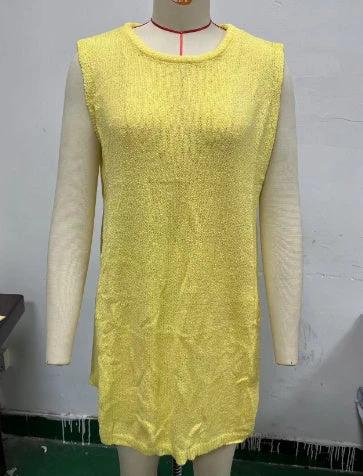 Summer Loose-fitting Casual Round-neck Vest Shorts Knitting Suit Women