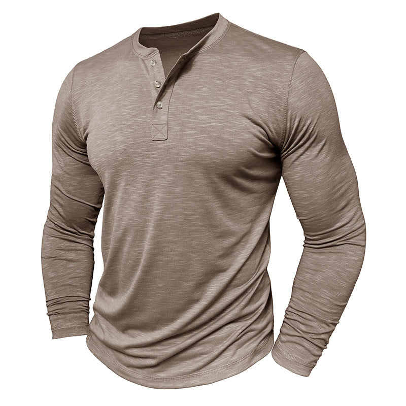 Men's Long Sleeve Henry Collar T-shirt
