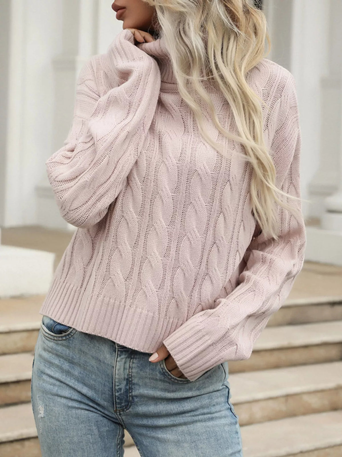 Cable Knit Turtleneck Sweater