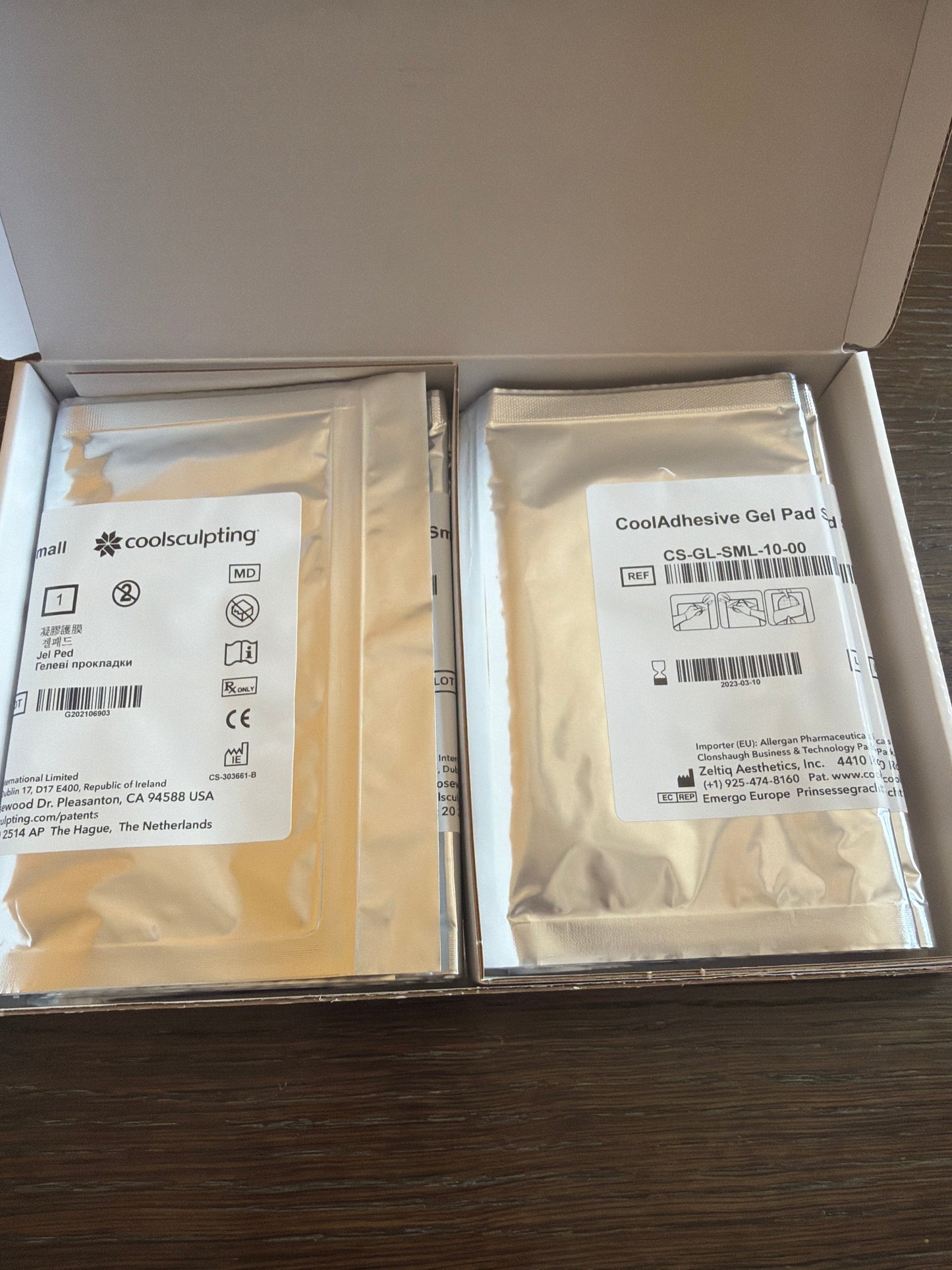 CoolSculpting CoolAdhesive Gel Pad Small REF CS-GL-SML-10-00 Box of 10 - Exp Mar 2023
