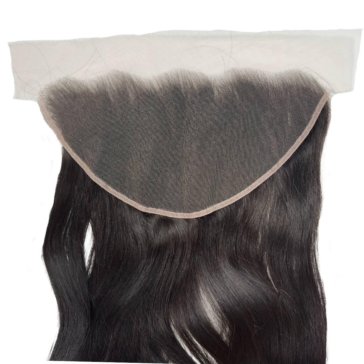 Frontal de cabello humano liso natural de 45" con encaje HD 13x6