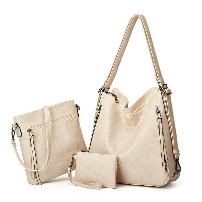 Women's Retro Fashion Three-Piece Travel Bag Set