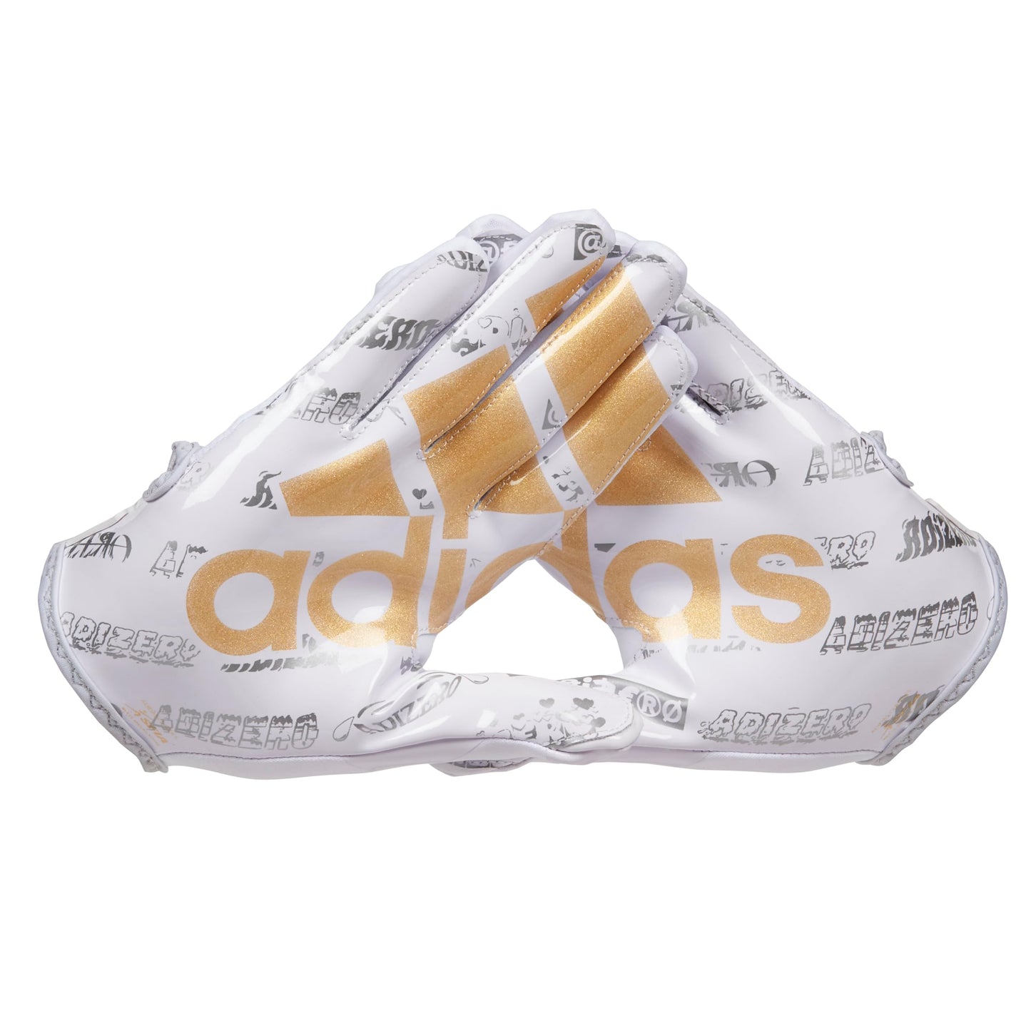 adidas ADZ 12 Big Mood Inline Adult Football Glove White/Metallic Gold Large