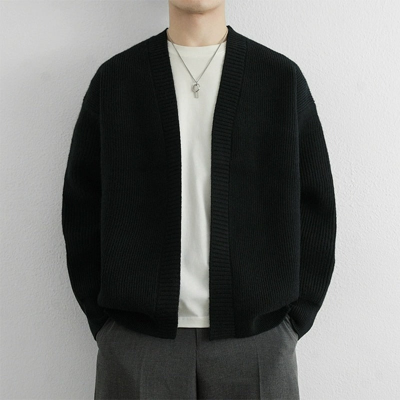 Retro-style Loose-fit Casual Chic Versatile Knit Sweater Cardigan