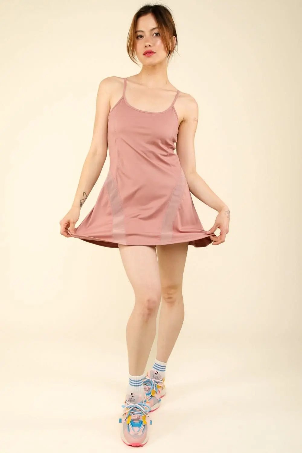 Shorts Trendsi VERY J Mesh Detail Tennis Mini Active Dress with S