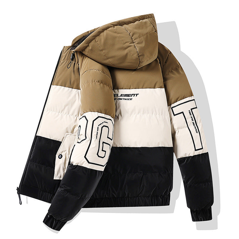 Chaqueta reversible de algodón estilo euroamericano con bloques de color