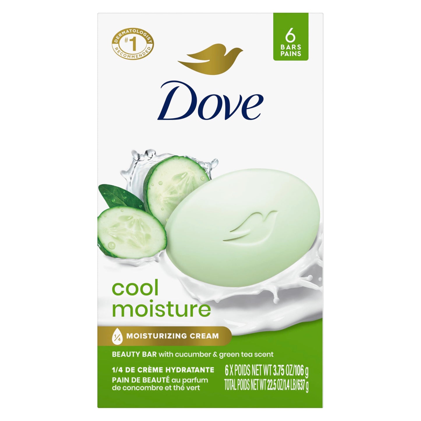 Dove go fresh Beauty Bar Cucumber and Green Tea 4 Ounce 6 Bar