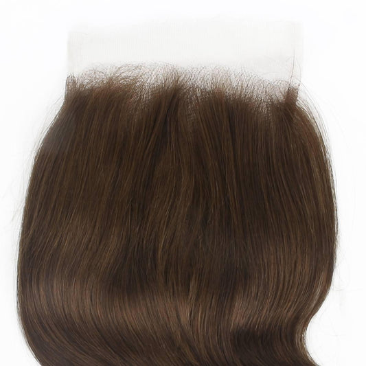 Cierre de encaje HD de cabello humano de onda corporal marrón medio de 5x5