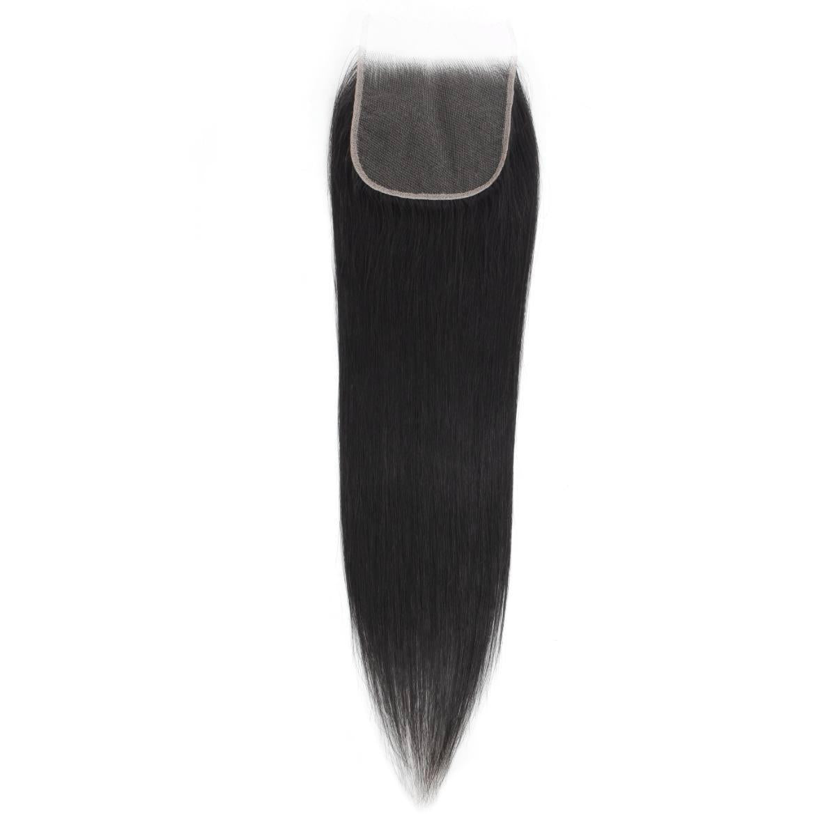 Cierre de cabello humano liso de encaje HD 5x5