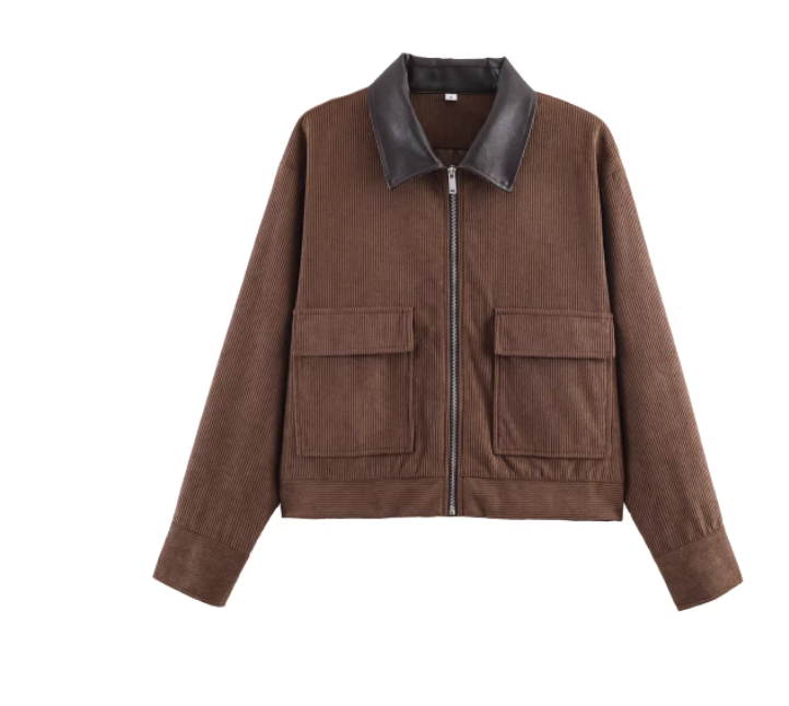 Womens Clothing European And American Style Fashionable All-Match 3-Color Corduroy