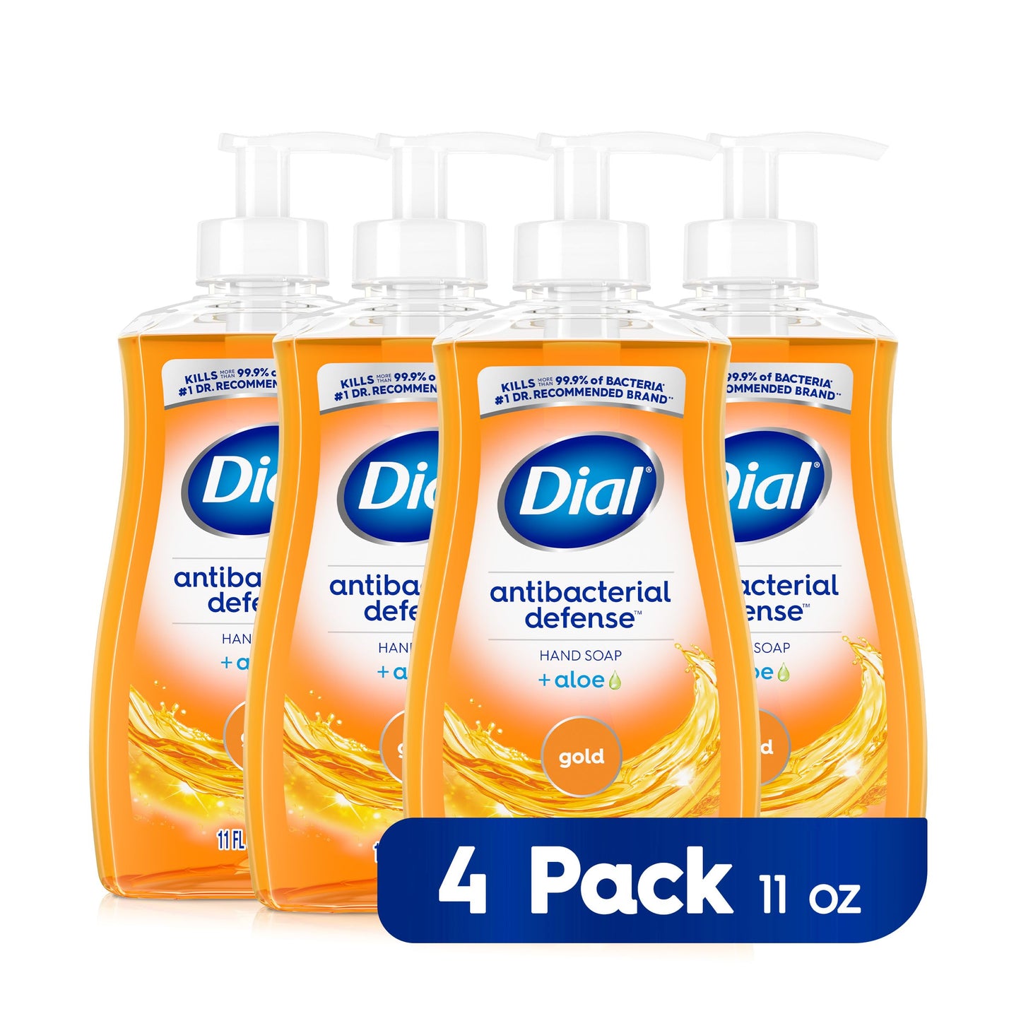 Dial Antibacterial Liquid Hand Soap Gold 11 fl oz (Pack of 4)